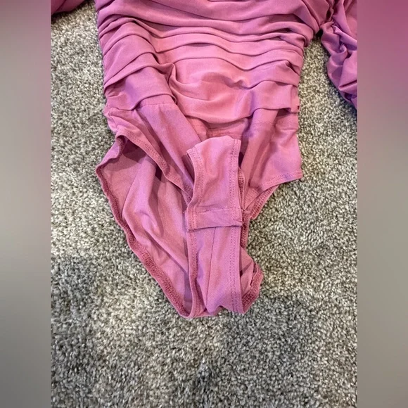 Princess Polly Mauve/Pink Ruched Bodysuit - Picture 4 of 7